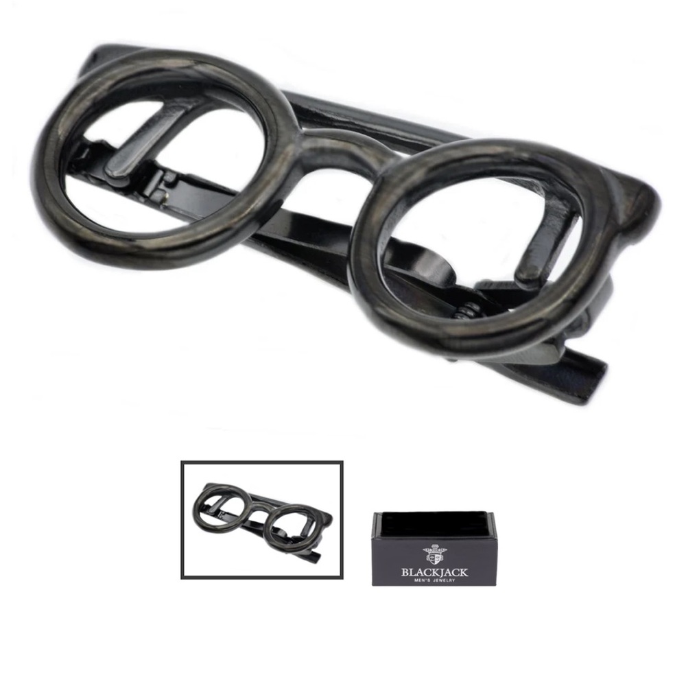 Mens Black Plated
Stainless Steel Eye Glasses
Tie Clip